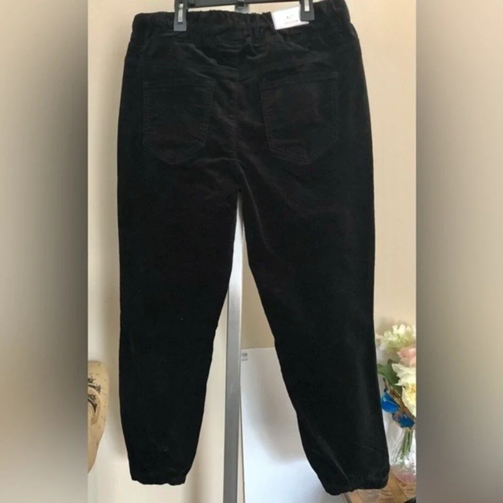 TINSELTOWN, JUNIOR'S VELVET BLACK DRAWSTRING JOGGER PANTS SIZE M HIGH RISE